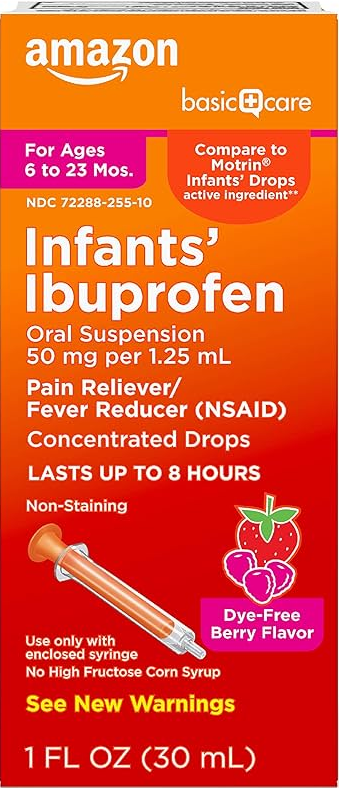 Amazon Basics infant ibuprofen 50 mg per 1.25 mL